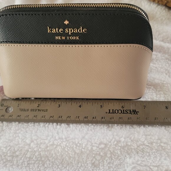 Kate Spade Two-Tone Staci Cosmetic Case K6756 - Black and Cream - Picture 13 of 13